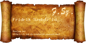 Fridrik Szebáld névjegykártya